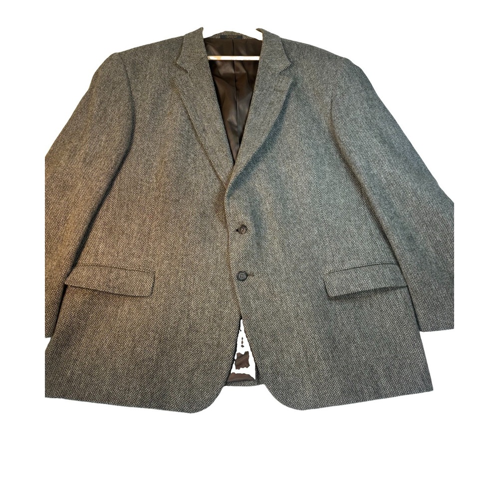 Hardwick Mens 52R Grey Wool Tweed Blazer Sport Coat Made in USA